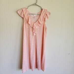 Oscar De La Renta Ruffle V-neck Sleep Gown